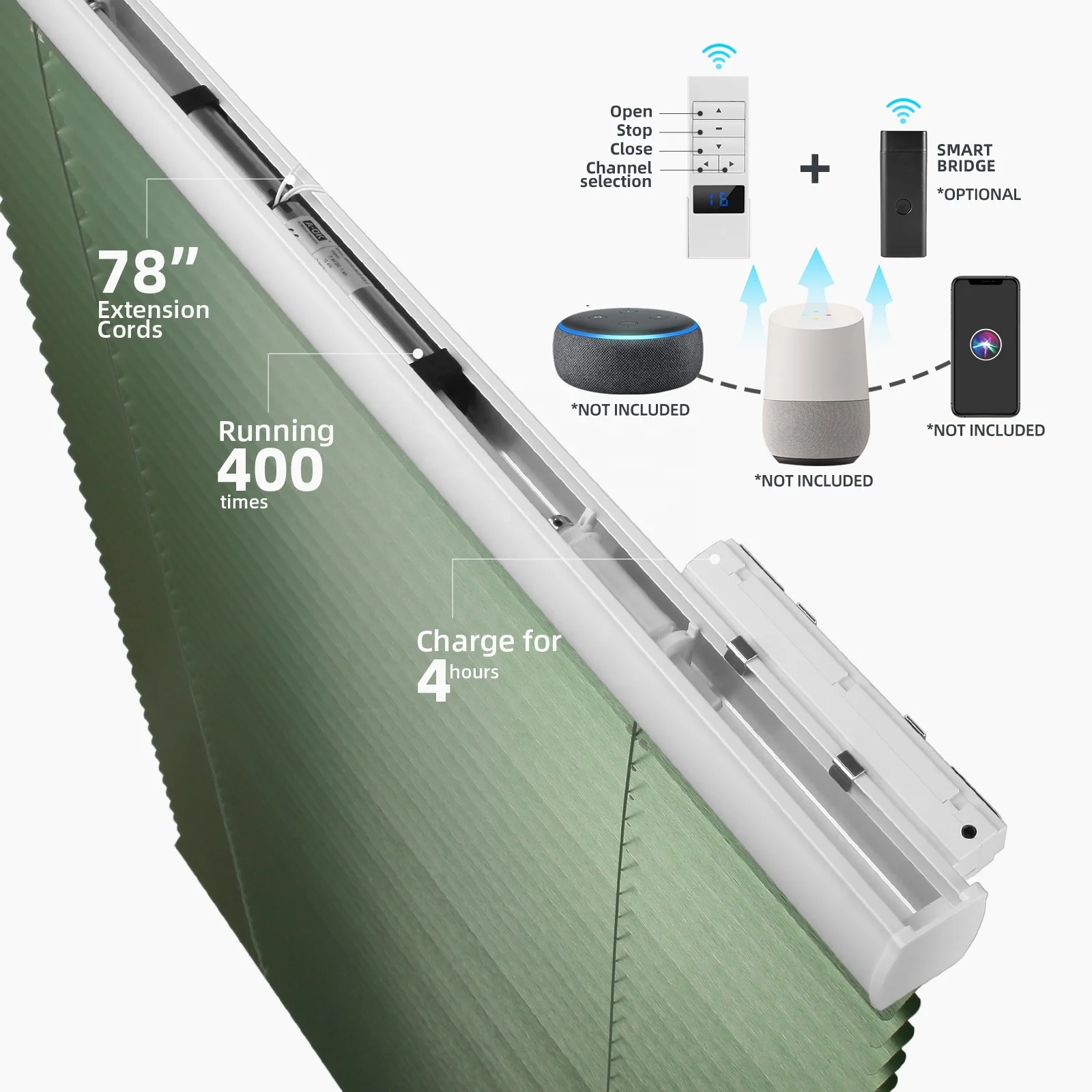 Electronic Smart Blinds Zigbee Automatic  Aluminum Venetian Blinds for Office Living Room Built-in Blind Motor