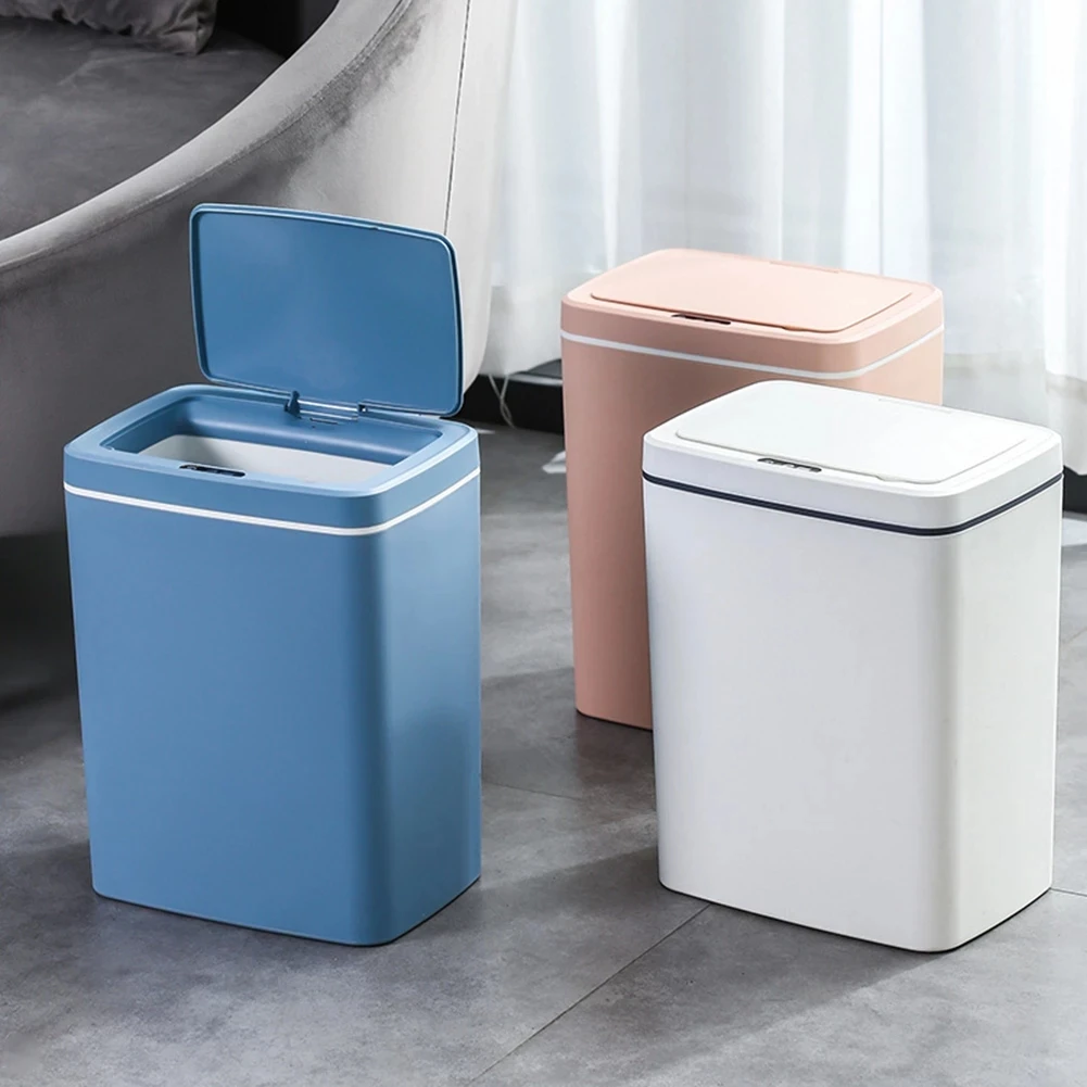 DS1419 Kitchen Bathroom Toilet Waste Bin Wastebasket Smart Sensor Trash Can Garbage Bin Automatic Induction Garbage Bin