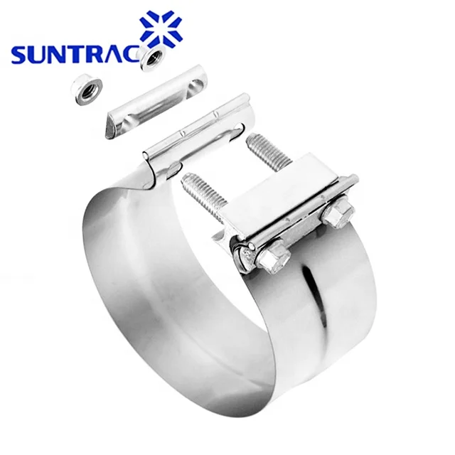 abrazadera Pre-formed wide band exhaust hose clamp with step