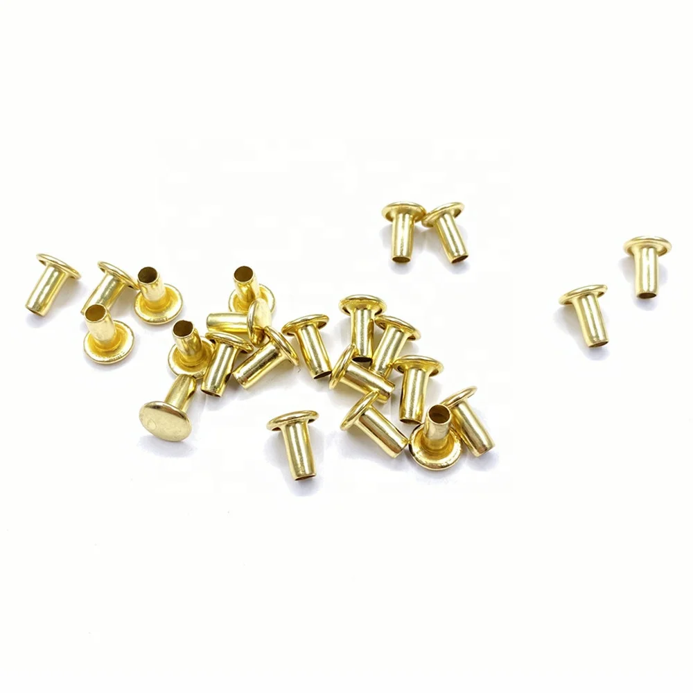 China manufacturer custom easy fixing double sides gold round head metal speed rivet for profile clip