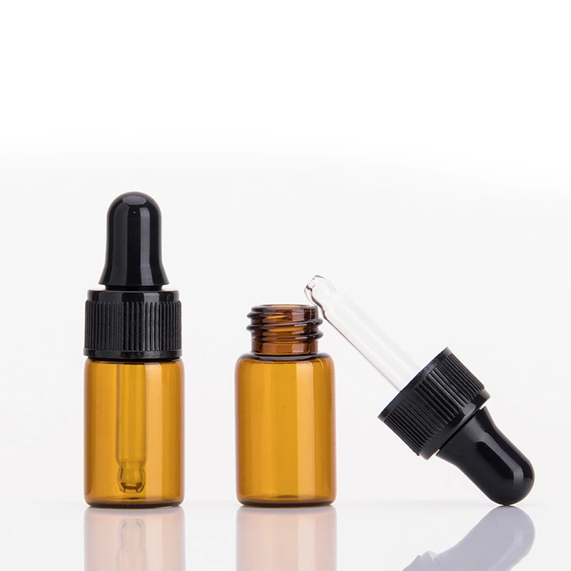 MINI amber 1ml 2ml 3ml 5ml glass dropper bottle with dropper for essential oil