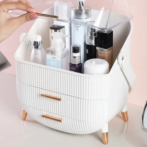 new style skin care cream lipstick cosmetic organizer desk makeup organizer with drawer cosmetic storage box