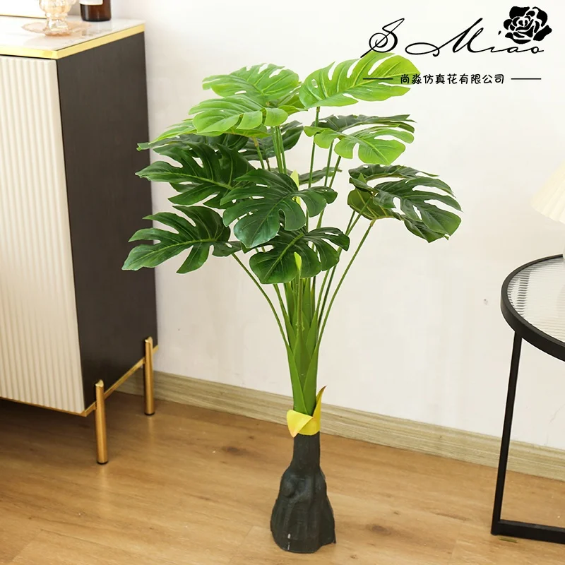 Manufacturers direct creative artificial big green plant leaves plant home interior decoration