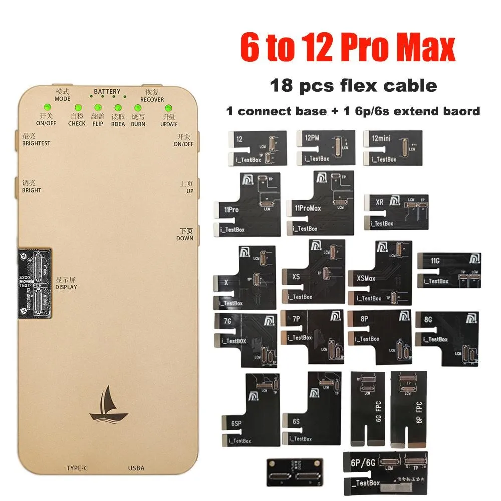 iTestBox 12 DLS200 LCD Screen Tester Box For iPhone 12Pro 12Mini 11Pro MAX XS 8 7 6S 6 Ambient Light Sensor 3D Testing True Tone