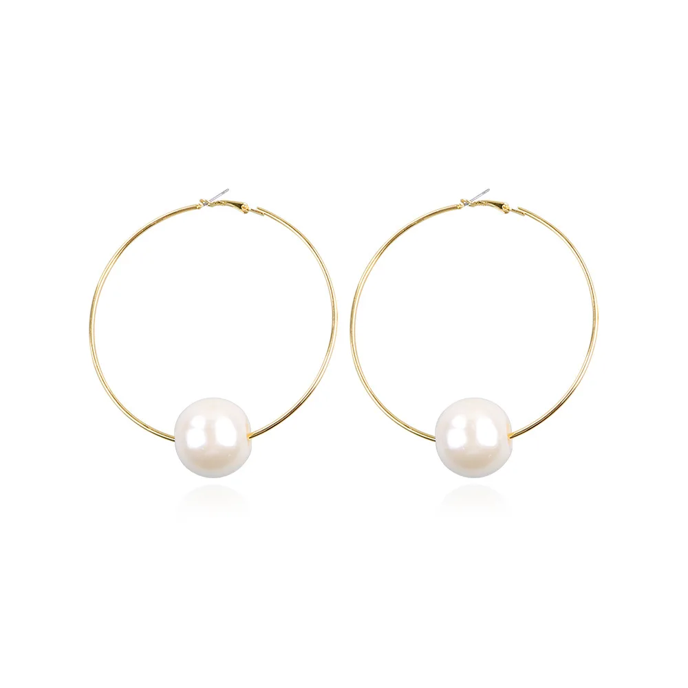 14K Gold-plated Hoop Earrings Light artificial Pearl Earrings Delicate beaded Pearl Earrings Female girls