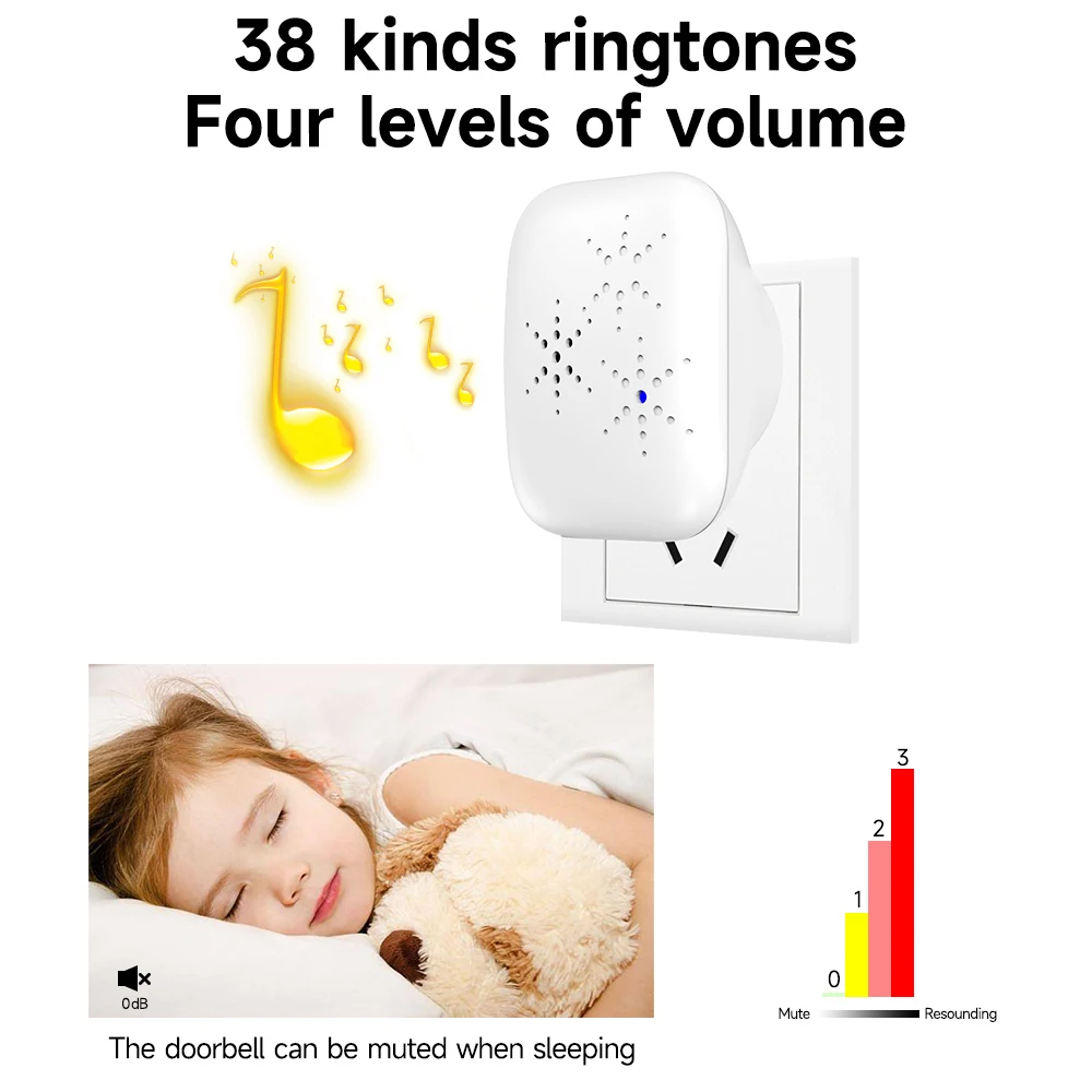 Factory Wholesale OEM Battery Free Doorbell  Wireless Long Distance Self Powered Electric Generators Kinetic Door Bell