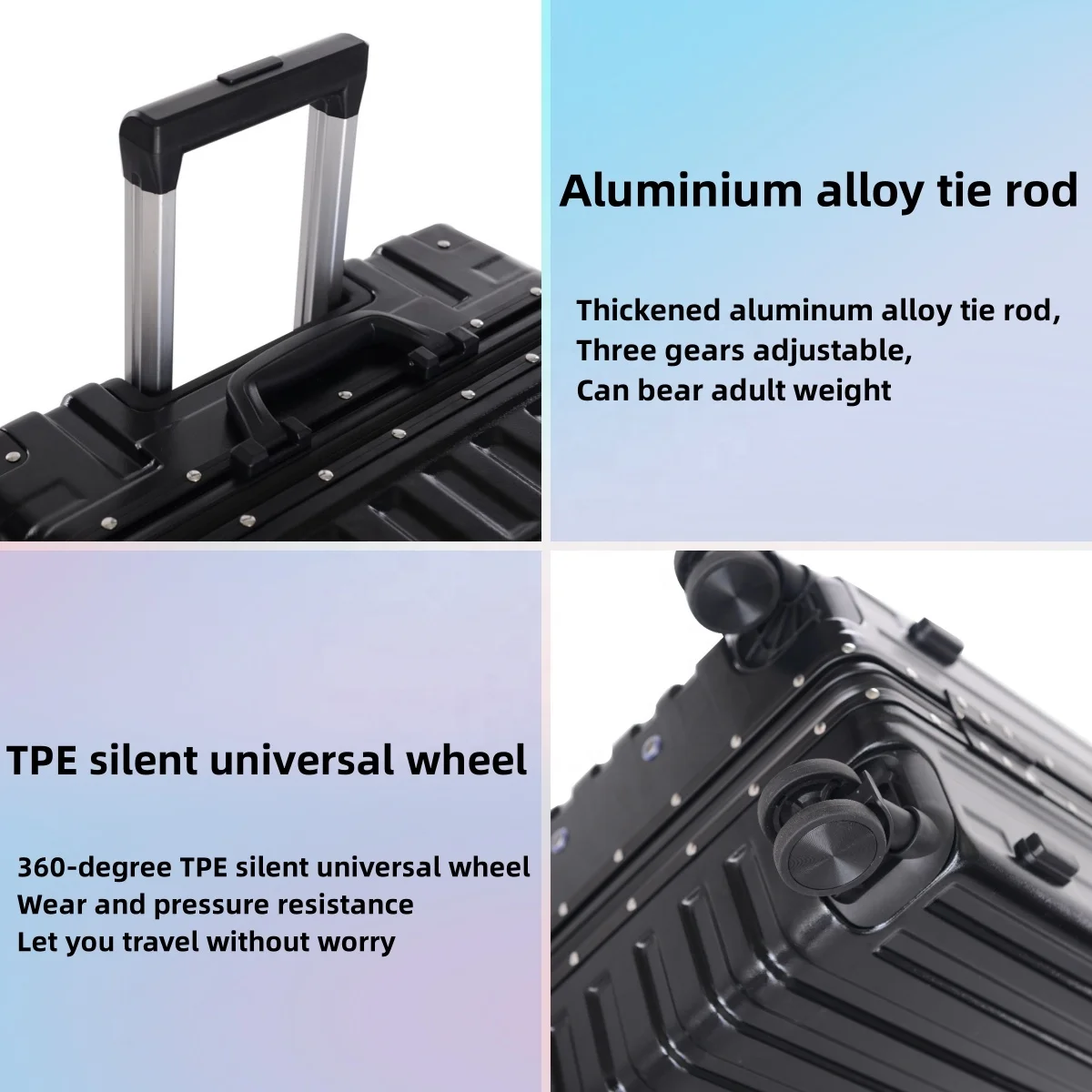 Manufacturers Aluminium frame trolley luggage sets 100%PC factory custom carry on travel bags sets luggage &luggage travel set