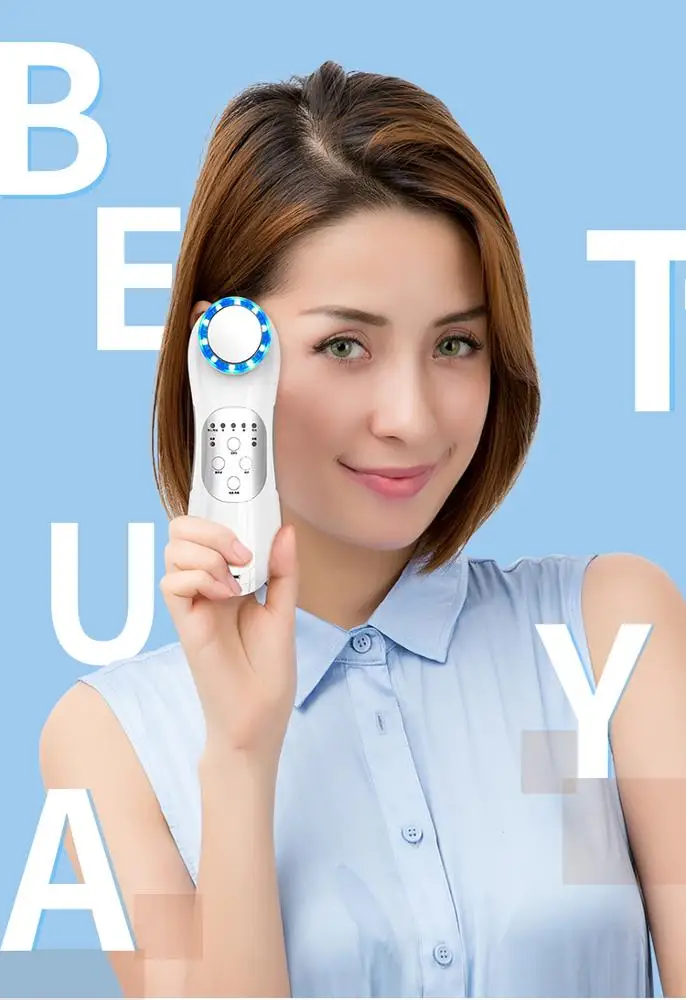 Портативный Светодиодный ems RF multi функция анти-морщинки омоложения лица косметический инструмент