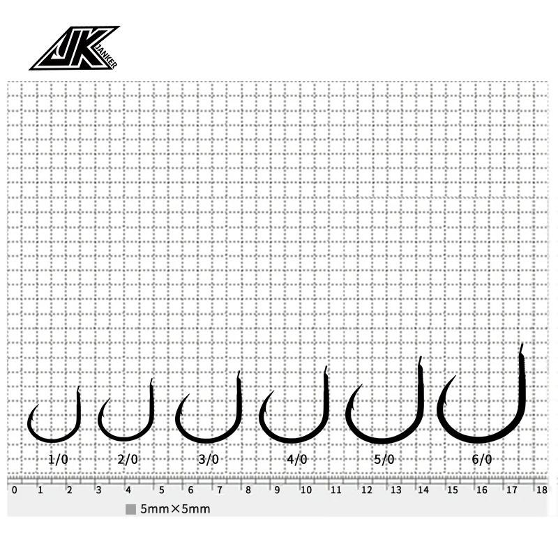 JK Slow Jigging Single Hooks Rust Resistance Barbed Double Side Forging Hooks High Carbon Steel Ground Jigging Hooks