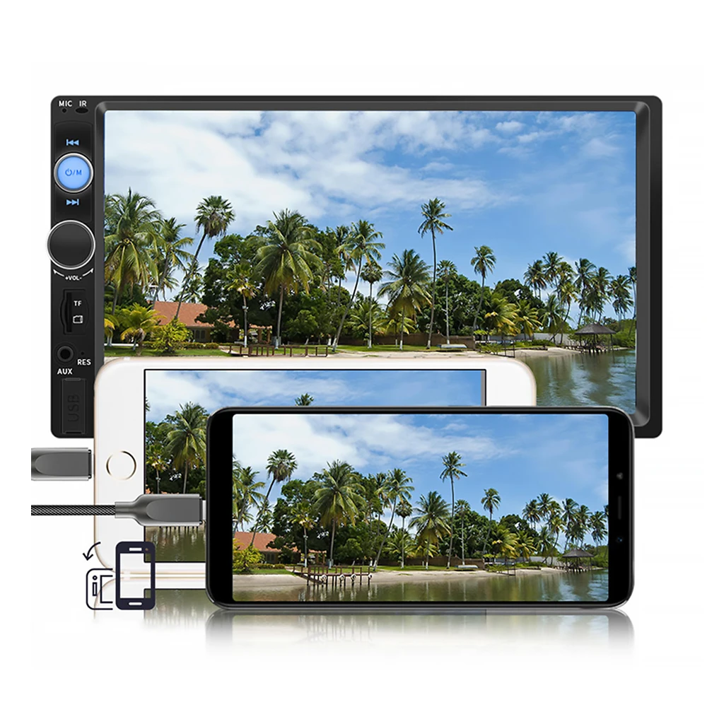 Wholesale Cheapest 7inch Touch Screen BT Car Media Player USB Plug-In Card Car Radio FM With Camera Hands-Free Calling