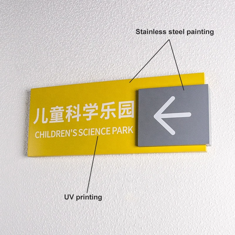 Kexian Custom Door Sign Stainless Steel Numbers Hotel Room Door Number Sign Indoor Floor Directional Signage