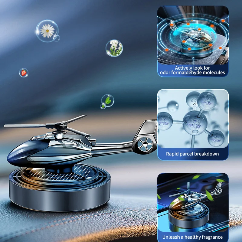 Air Freshener On Car Buy Metal Solar Power Energy Rotating Helicopter Aromatherapy Pilot Aeroplane Airplane Car Perfume Cologne
