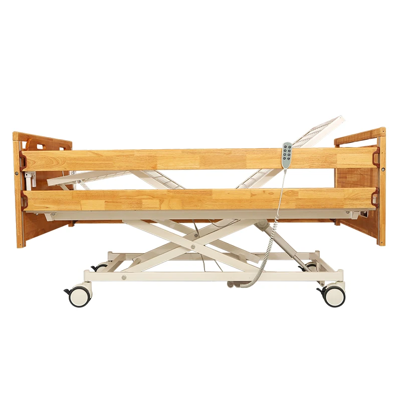 High Quality Multifunctional Solid Wood Electric Home Care Nursing Bed Aged Care Bed With Remote Control