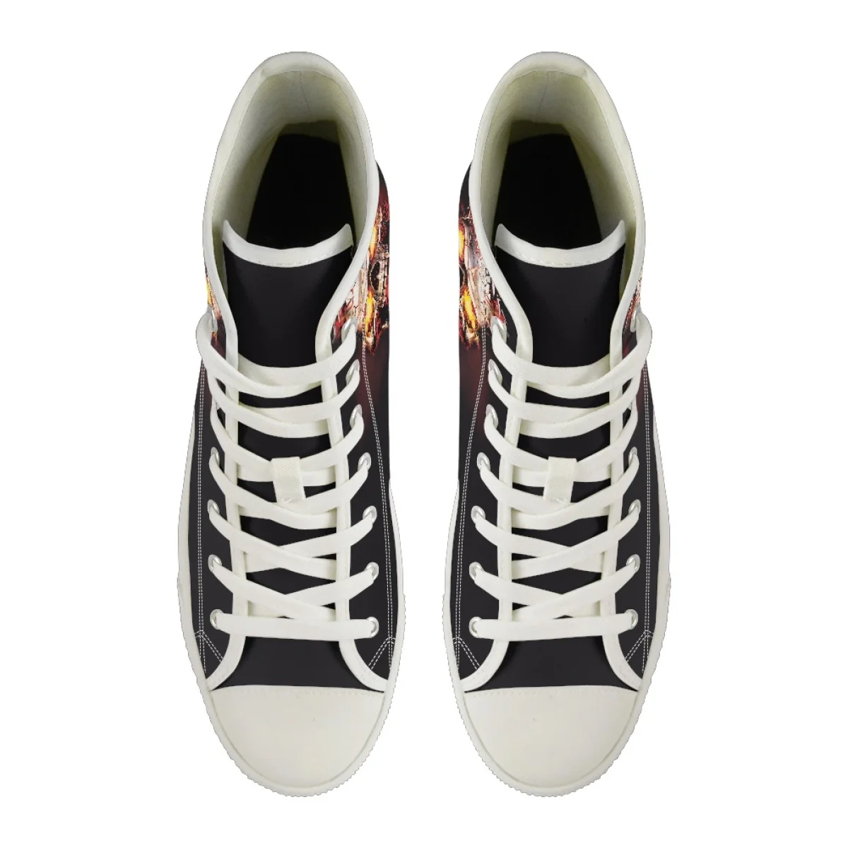 Print On Demand Unisex High Top Canvas Sneakers Shoes Human Skeleton White Black Sneakers Casual Walking Shoes