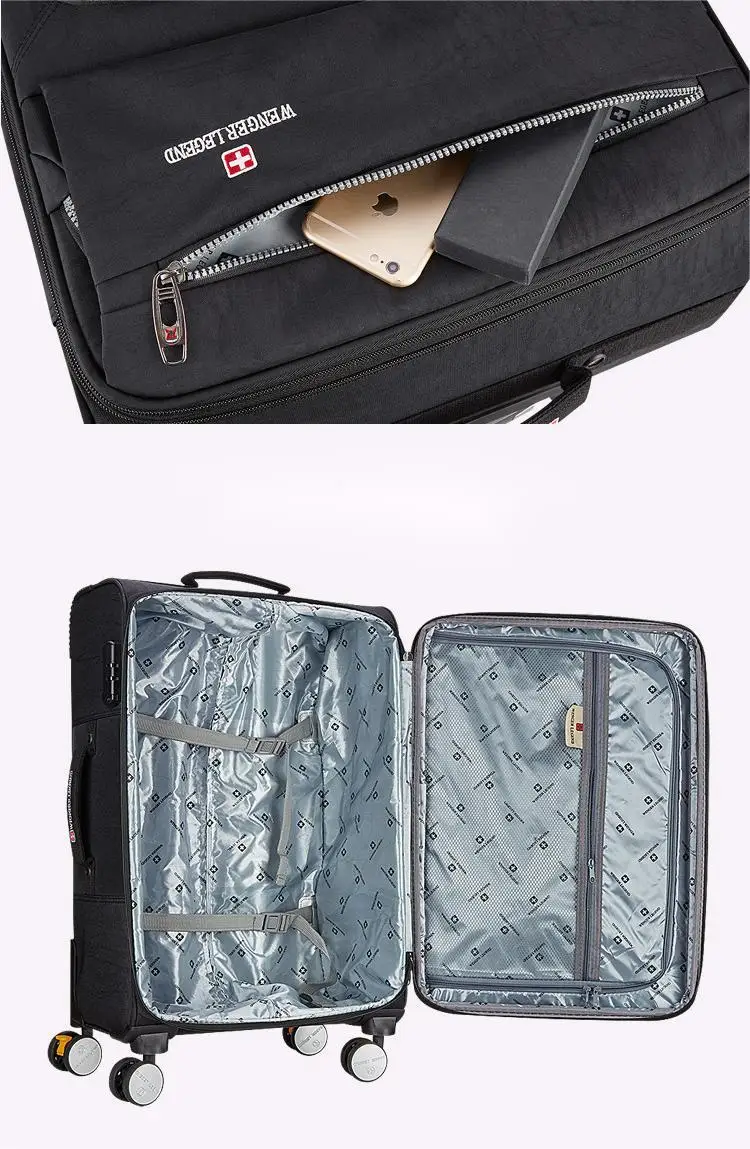 Marksman 3pcs set 20 24 28 inch trolley suitcase roller luggage bag 4 wheels soft nylon luggage