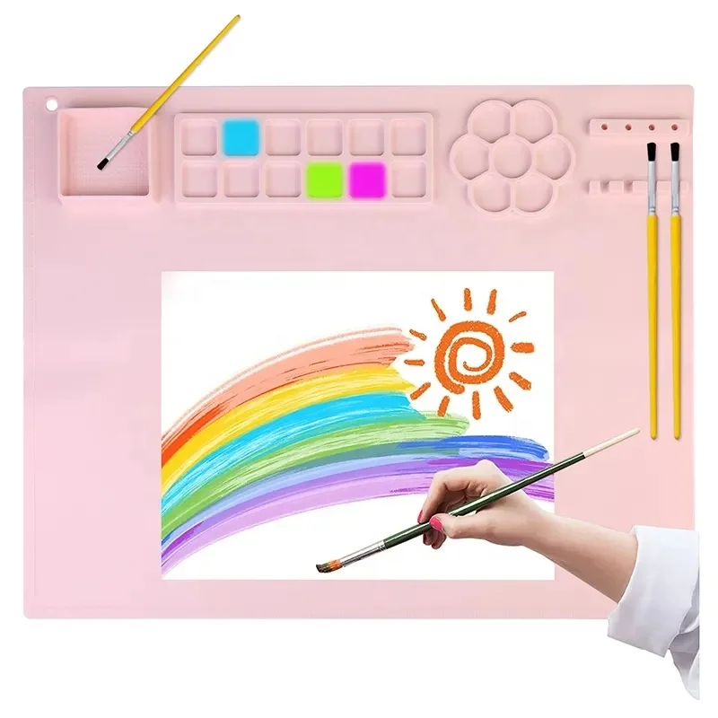 Factory hot-selling Multi-Style painting toys Craft Mat kids drawing board doodle pad silicone painting mat
