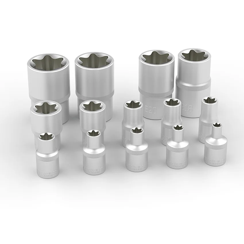 DILGOD 1/2 Inch Drive Standard Metric Socket Female E Torx Socket Set Hand Tools