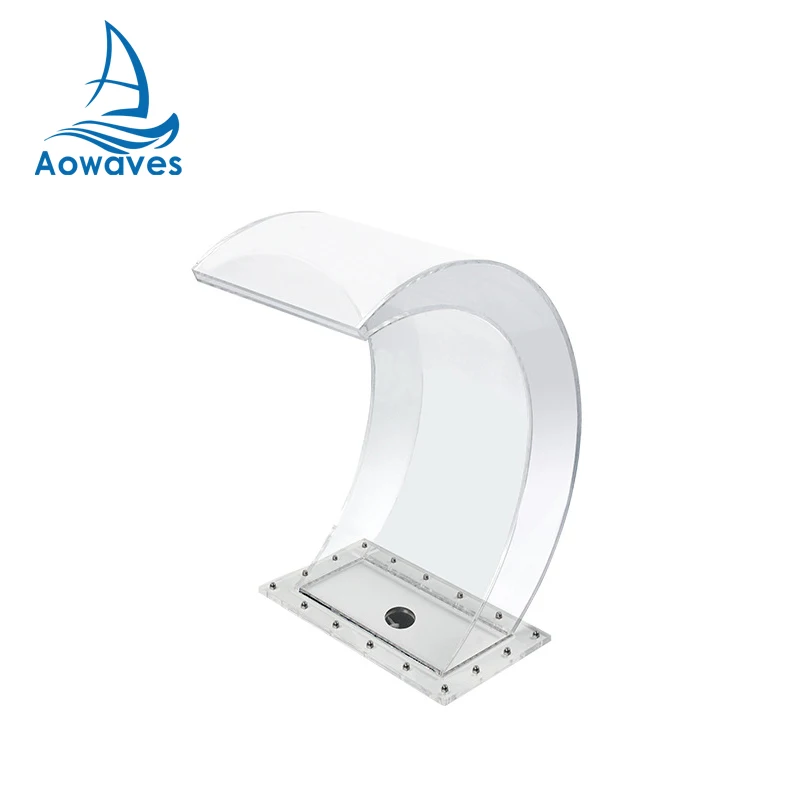 Various Styles Pool Spa Acrylic Waterfall Outdoor Swimming Pools Accessories Waterfall With Led Light
