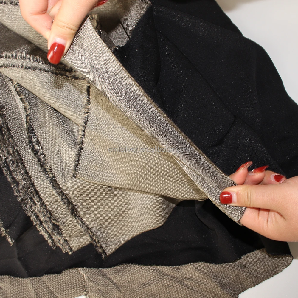 Radiation protection Fabric knitted emf protection antibacterial Silver cotton fabric