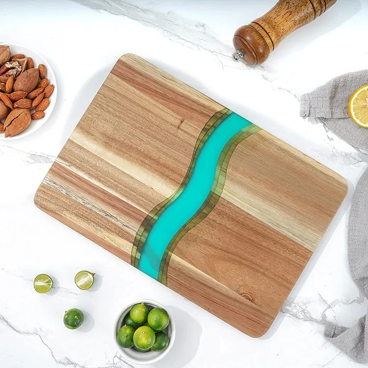 Beautiful Design Wooden Charcuterie Serving Board Wood and Resin Cutting Board