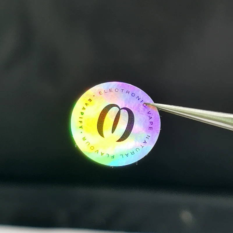 Customized Logo Made Label Holographic Sticker Rainbow Effect Custom Hologram Sticker