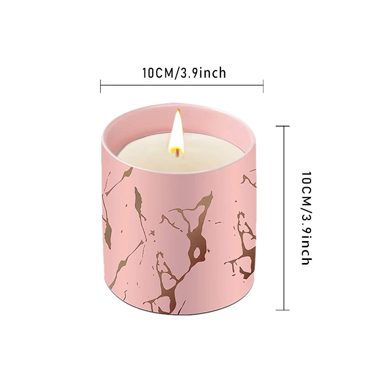 custom wholesale marble luxury scented vessels container making ceramic candle jars with