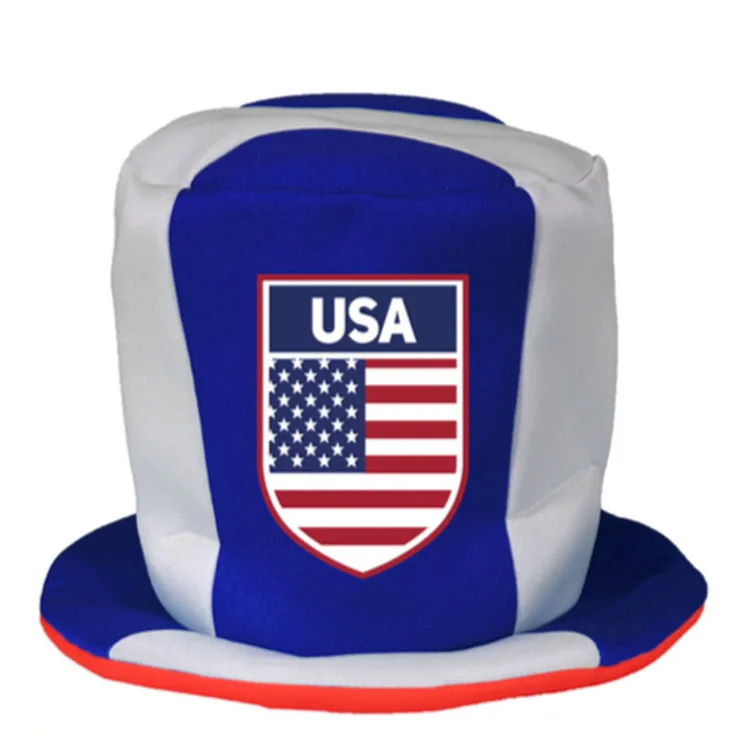 Custom USA Football Fans Cheering Hat Crazy Carnival Soccer Party American Hat with Country Flag