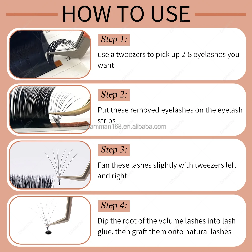 Volume Fast Fanning Eyelash Extension 0.07 D Curl Mix 8-15mm And Mix 13-20mm Faux Mink Easy Fans Lashes Tray Custom Eyelashes