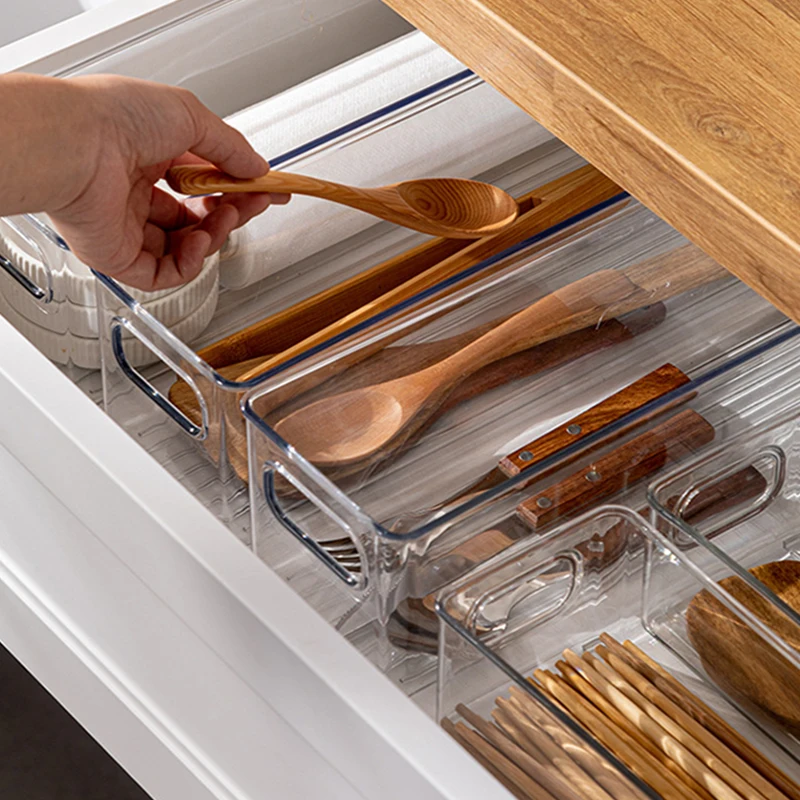 Food Grade Clear Food Safe Container Stackable Acrylic Rectangle Transparent Fruits Vegetables Storage Containers For Fridge