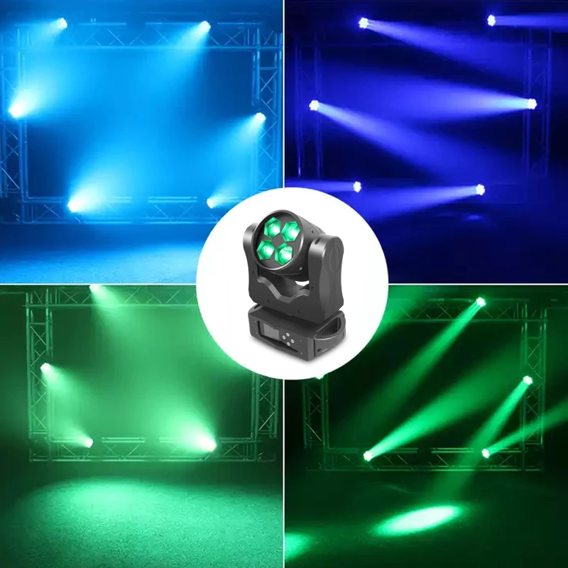 LED 4x40W Wash RGBW 4In1 Moving Head Spot Light Mini Bee Eye Disco Party DJ Club Stage Light