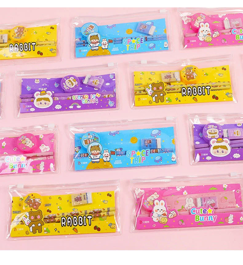 Original Astronaut Stationery Set Five-Piece Pencil Gift Set for Primary School Students Wholesale Usage for Office