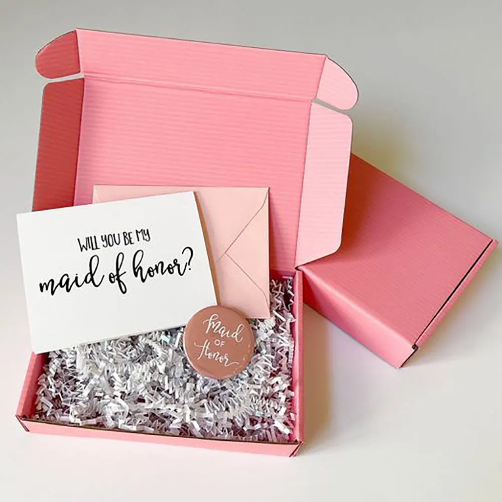 Custom pink shipping boxes for small business with logo express mailer box corrugated cardboard box packaging for clothing