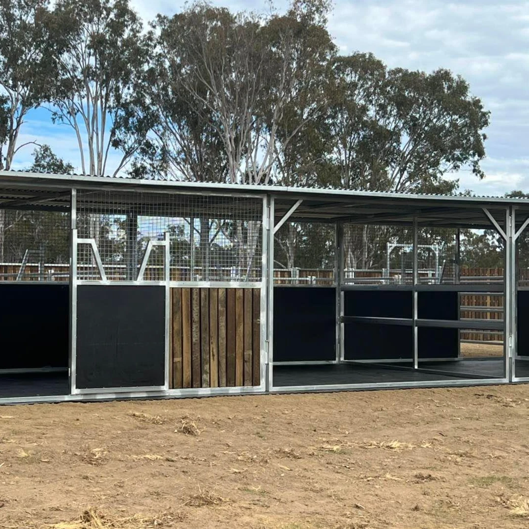 Australia Portable horse shelter equipment barn with roof stable stall with fence front door