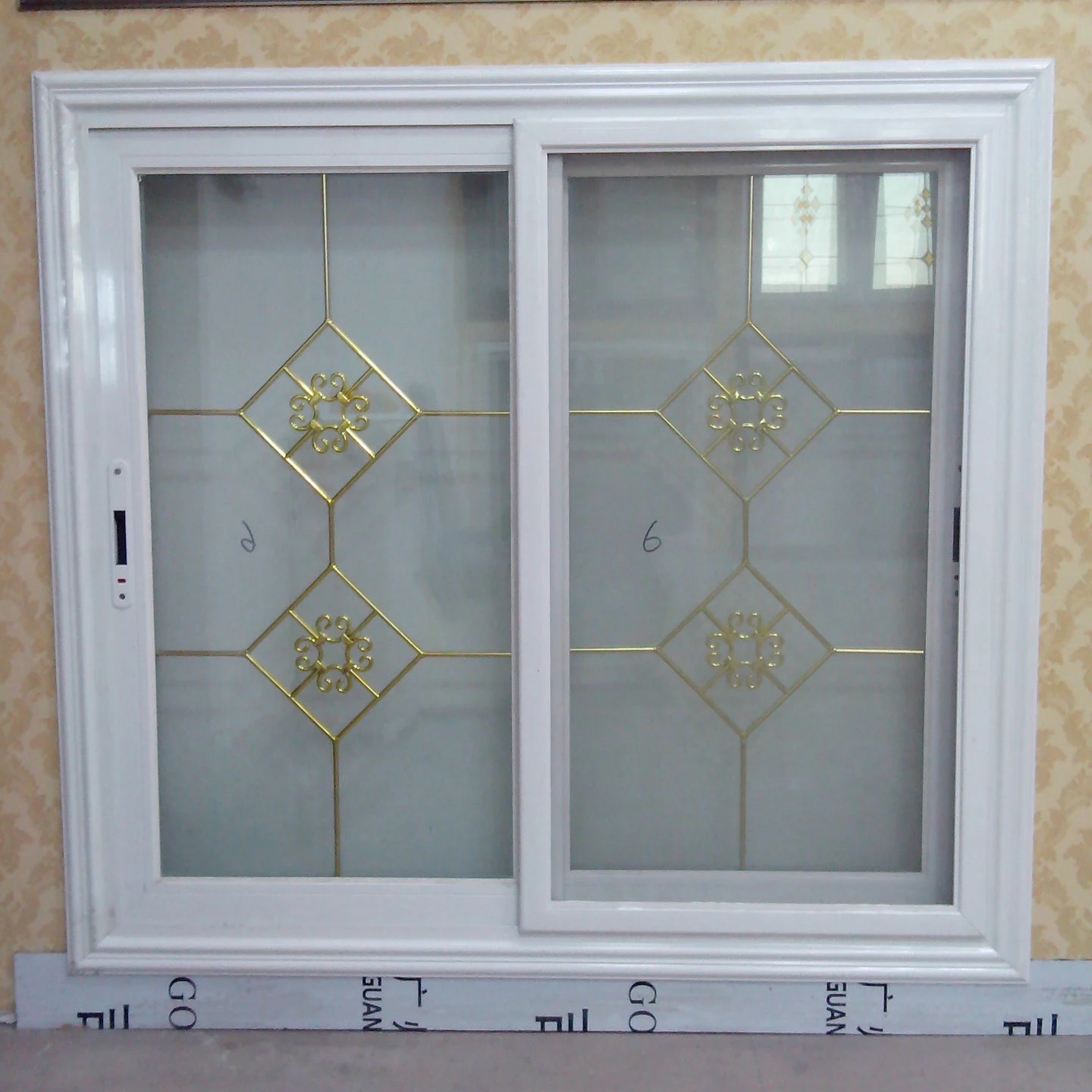 Новый продукт звукоизоляция ПВХ 2 панели окна upvc