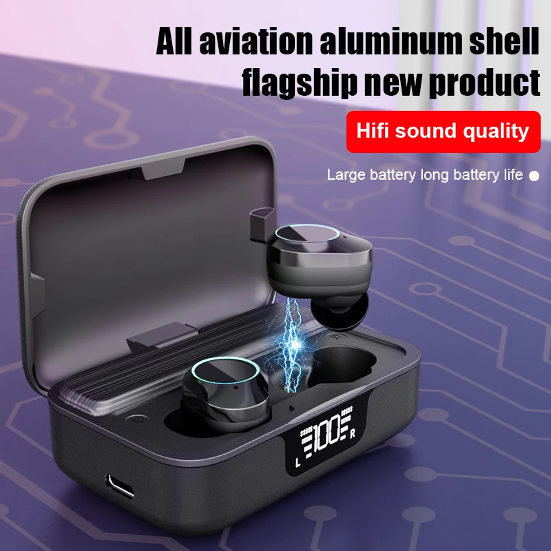 G02 pro Metal Design BT5.3 CVC Earbuds Type-C Bidirectional Interface 3350mAh Capacity Headset Bass Around Earphones Wholesale