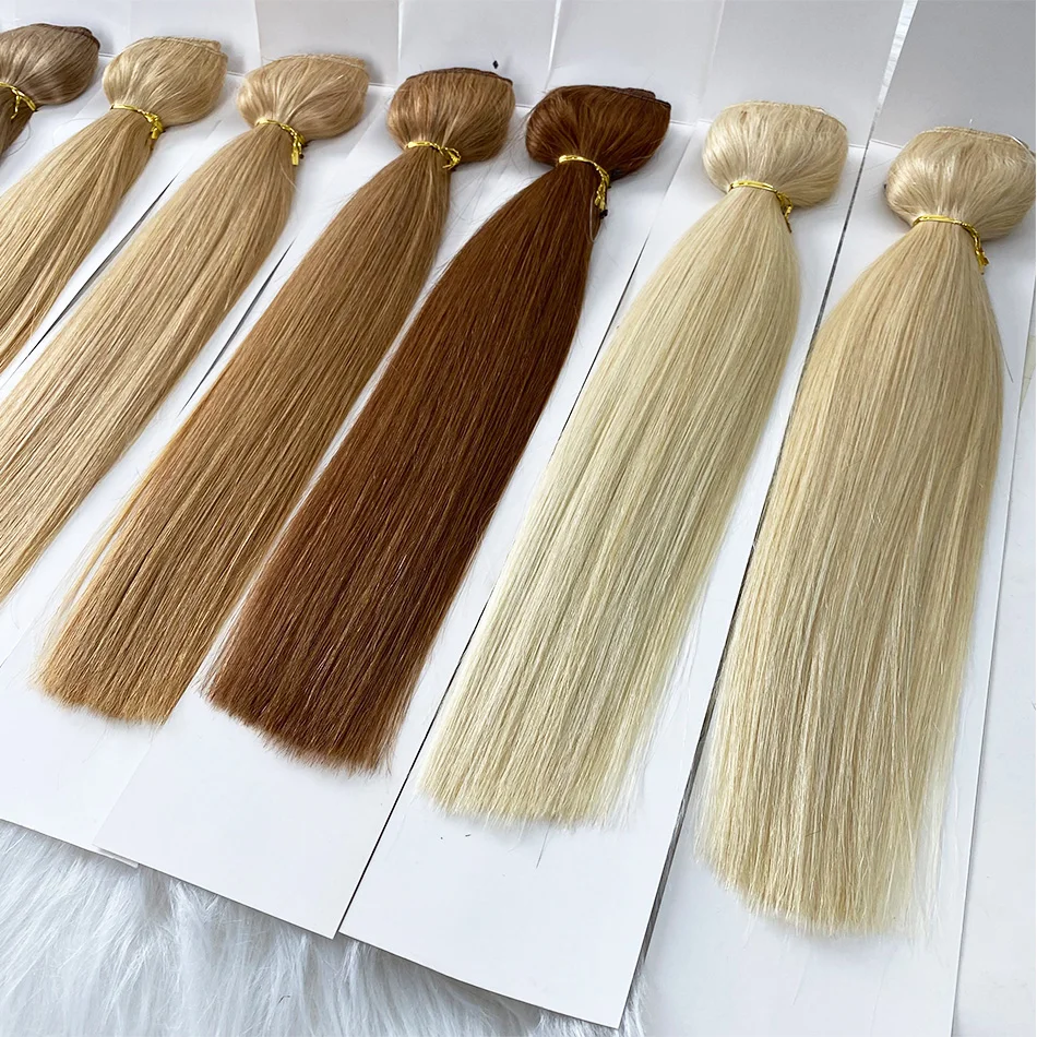 Wholesale Real Human Hair Extensions Balayage Hairpiece Chocolate Brown to Honey Blonde Wire Hair Extensions with Invisible Line