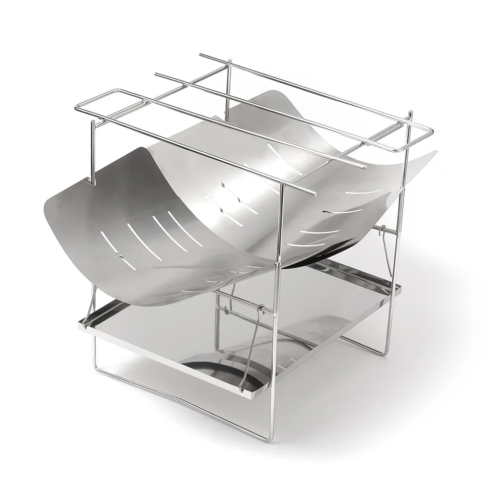 Уличная Портативная подставка для кемпинга, складной гриль из нержавеющей стали, древесная печь с углем