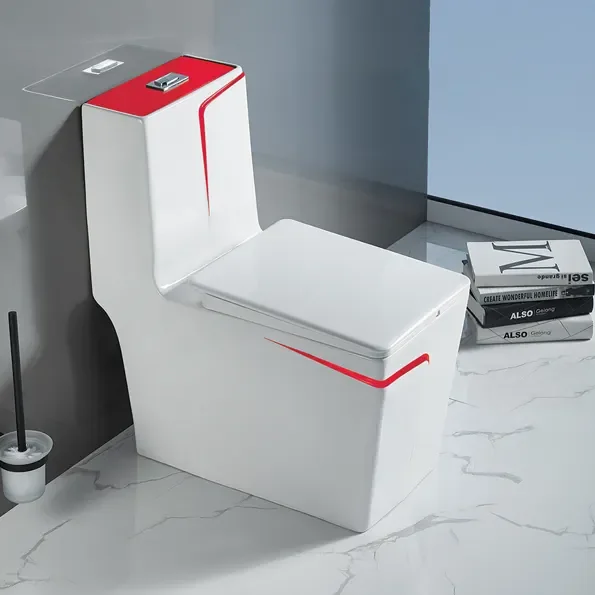 Modern Style Bathroom One Piece square Sanitary Ware Glazed Colored Toilet Washdown Toilet Bowl Ceramic Toilets