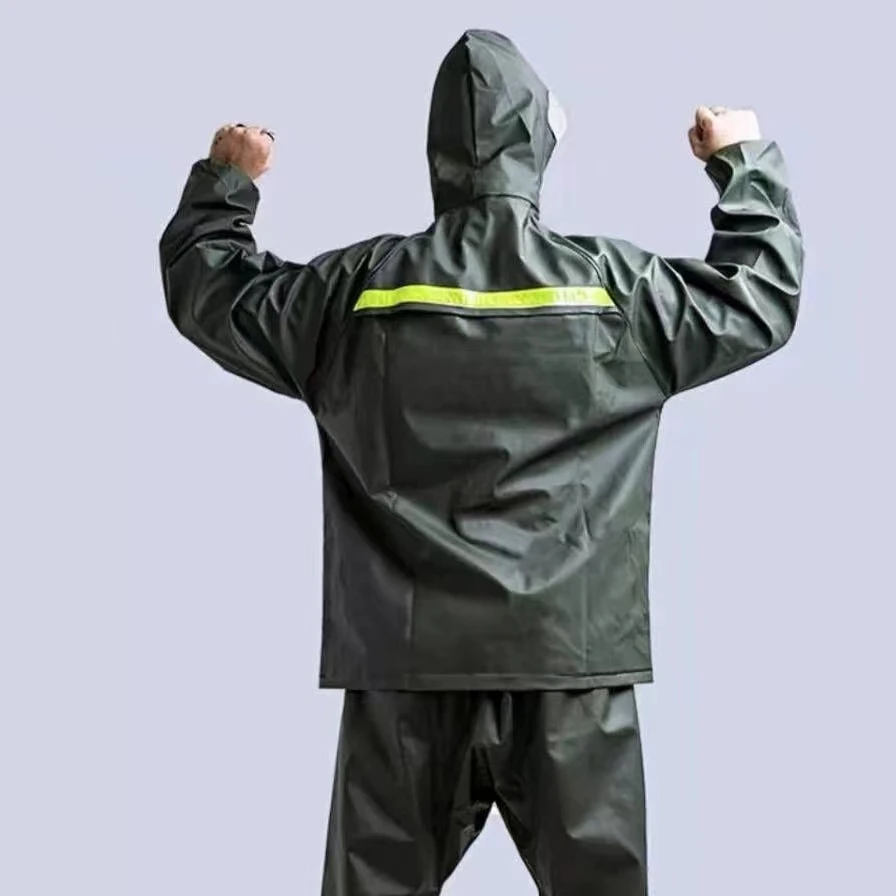 Waterproof Hooded Raincoat Double Cuffs contain 6 Air Vents Breathable Raincoat