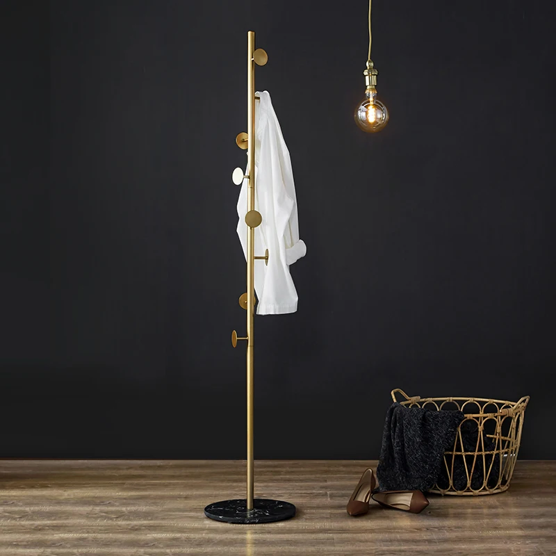 Freestanding Clothes Stands Metal Coat Racks Entryway Coat Rack Stand with Marble Base