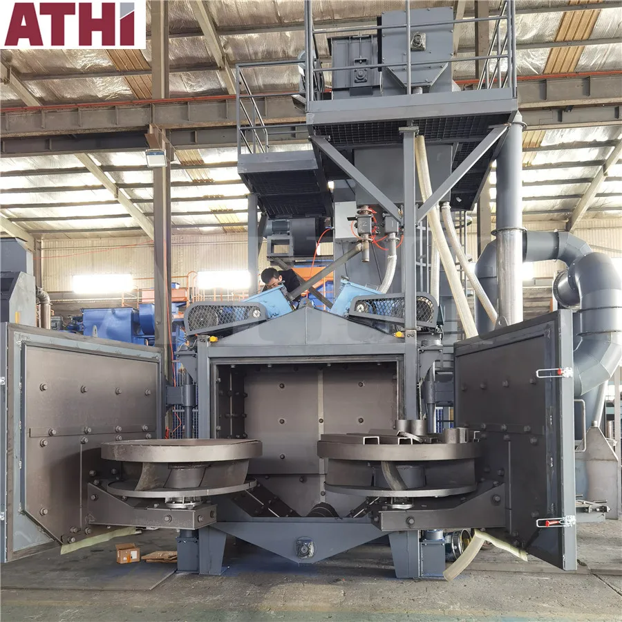 casts and forged parts pressed parts surface rust removal steel swing table shot blasting machine shot blaster