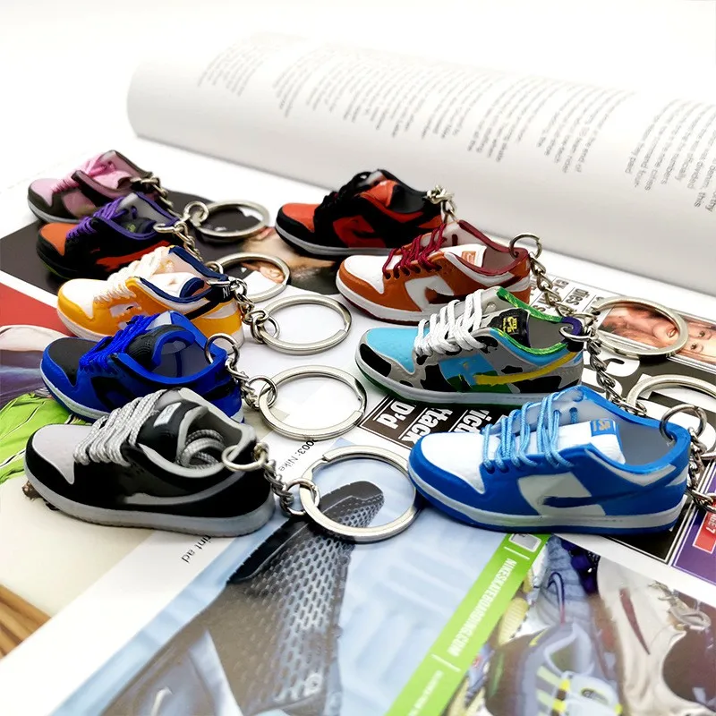 Wholesale Basketball 3d Mini Sneakers Aj Shoes Rubber PVC Jor dan Shoe Keychain Model Cute Keychains