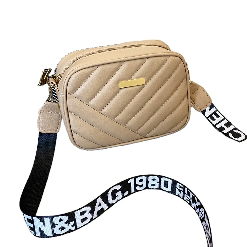 2024 Small Cross body Women Bags Leather Storage Camera Single Shoulder Satchel bag and Purses with Top Zipper and Wide Strap