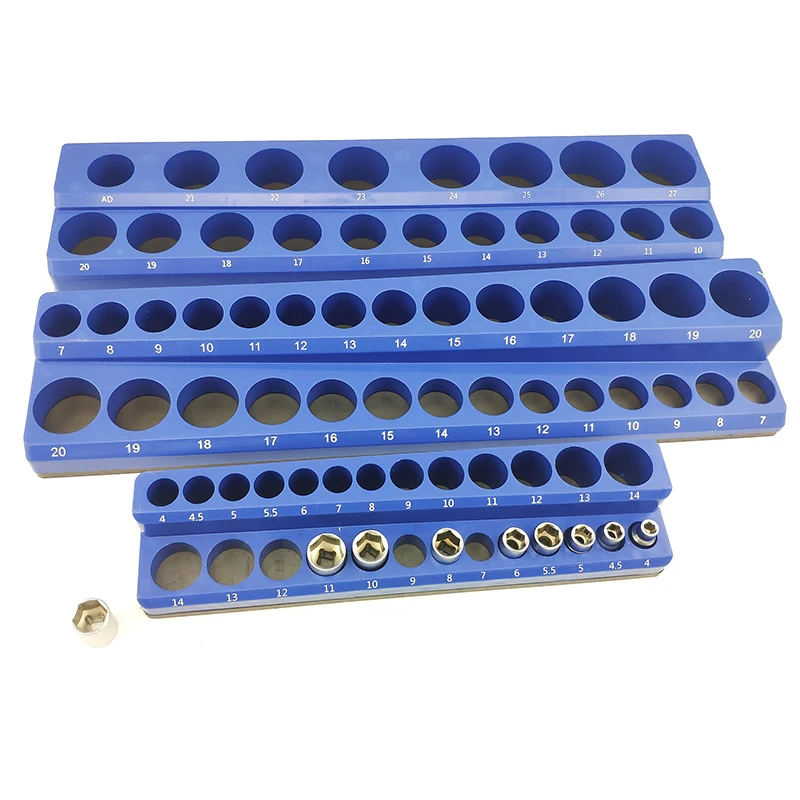 Hot Sell 1/4 in, 3/8 in, 1/2 in Drive Magnetic Socket Organizer, Socket Set Holder Organizer Magnetic for Workshop