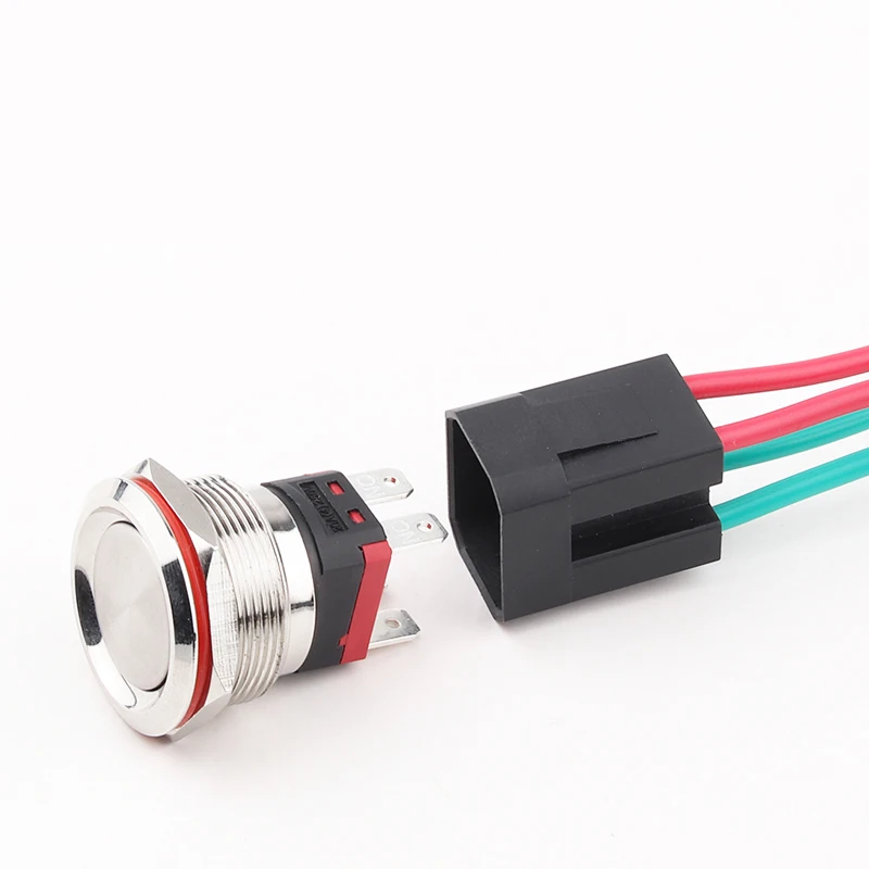 WDELE Stainless Steel Metal Button 15A20A High Current with LED Momentary or Locking Illuminated 22mm Switch