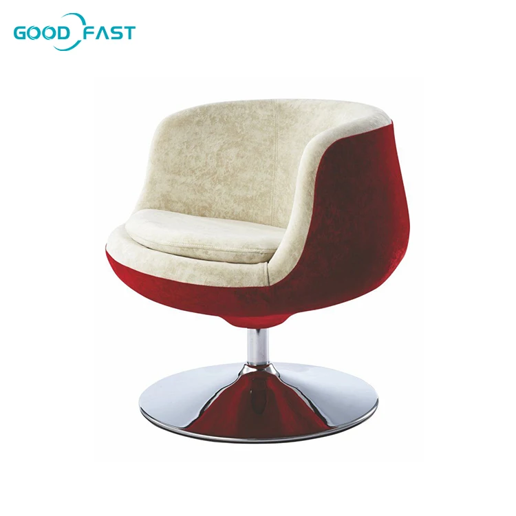 Different colors nordic leisure dining room velvet upholstered dining wine coffee fabric Swivel fiberglass Cup chair