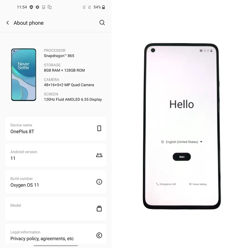 Смартфон OnePlus 8T глобальная версия Snapdragon 865 камера 48 МП 120 Гц 65 Вт Быстрая зарядка NFC мобильный телефон