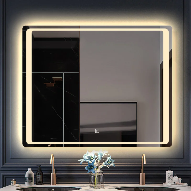 2021 Ip44 Безрамное современное изящное роскошное большое зеркало для ванной со светодиодной подсветкой