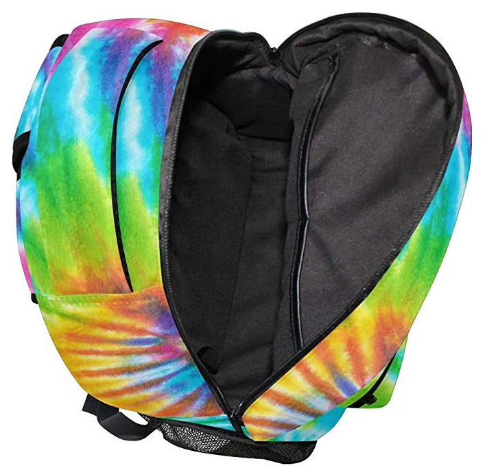 Backpacks Tie Dye Rainbow Spiral Pattern College School Book Bag Travel Hiking Camping Daypack