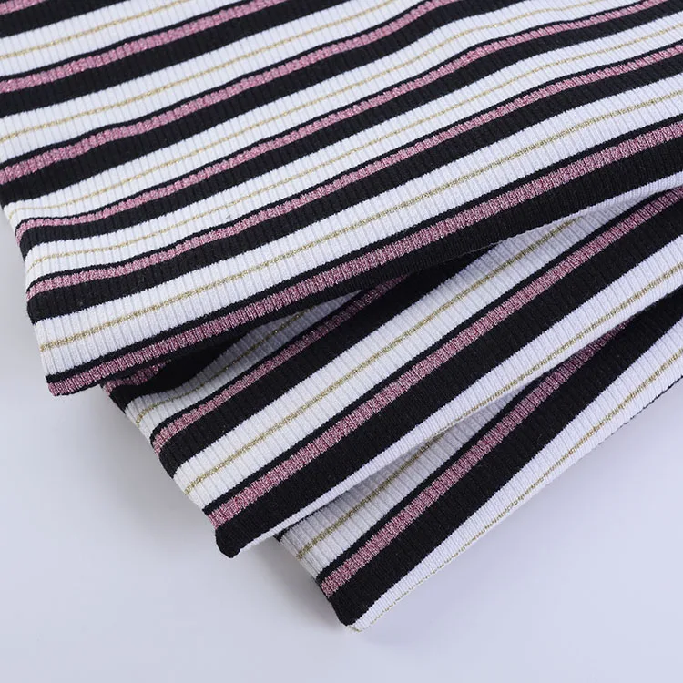 
Tinsel TR filigree rib tinsel fabric rib knit fabric with factory prices 
